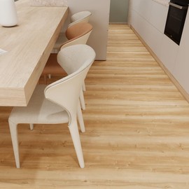 auxua Wood Grain Peel and Stick Floor Tiles – 11.8” Width, Full Roll Length of 394" – Versatile Design for Any Space, Yellow Self Adhesive Vinyl Flooring, Waterproof and Non-Slip Features