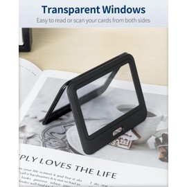 Uniclife ID Badge Holder with Double-Sided Windows Horizontal Hard Plastic Case Black Card Protector Pouch for Office School ID Credit Cards Proximity Key Cards Driver’s Licenses and Passes, 1 Pack