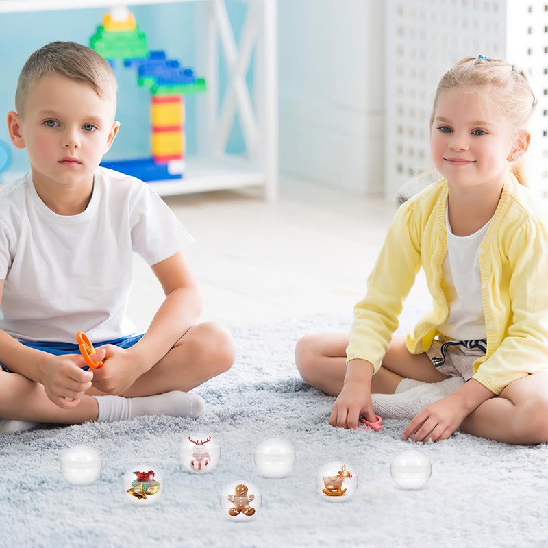 JECOMPRIS Capsule Vending Machine Round 50 pcs Bulk Clear Container