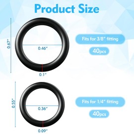 80 Pack Power Pressure Washer O Rings,Garden Hose O Ring Kit, Garden Hose O Ring Replacement for 1/4 Inch, 3/8 Inch, M22 Quick Connect Coupler（Black）