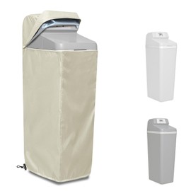 Water Softener Cover for WHES30E/WHES40E Grain Softener, Openable top Easy to use Removal-free installation for UV Dust protection of Water Softener Housings Outdoor or indoor (Beige)