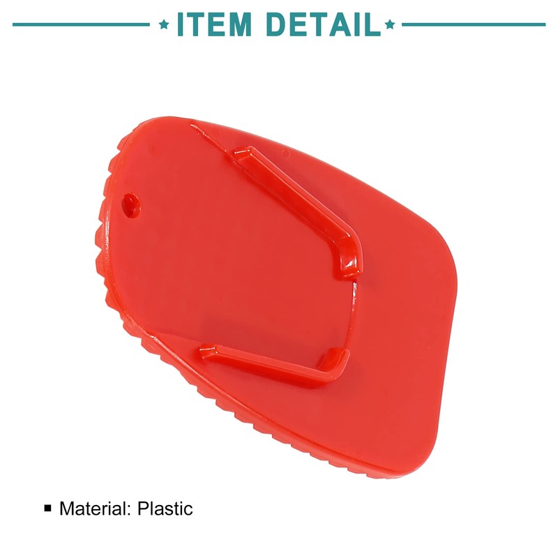 ACROPIX Universal Motorcycle Kickstand Support Plate Pad Red - Pack