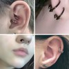 2pc 16mm Surgical Stainless Steel Horseshoe Bar Hoop 4mm Spike