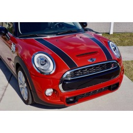 The Pixel Hut Black Hood Bonnet Stripes Decals for Mini Cooper 2002-2006 - Exact Fit
