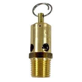 Brass, 1/2" NPT Industrial Soft Seat Safety Pressure Relief Valve, Made In The USA (235 PSI / 420 SCFM)