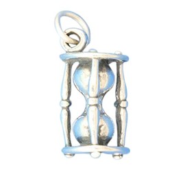 Wholesale Charms Hourglass Sand-glass Sand Timer Wizard of Oz 3D 925 Solid Sterling Silver Charm DIY Crafting
