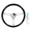 DAUERHAFT Retro Steering Wheel, 6 Hole 3 Spoke Riveted Wood