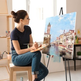 SunyesYoon Display Black Easel Stands - 63" Artist Instant Tripod Collapsible Portable Floor Easels - Adjustable Art Poster Easy Folding Metal Stand for Display Show, Wedding, Painting - 2pack