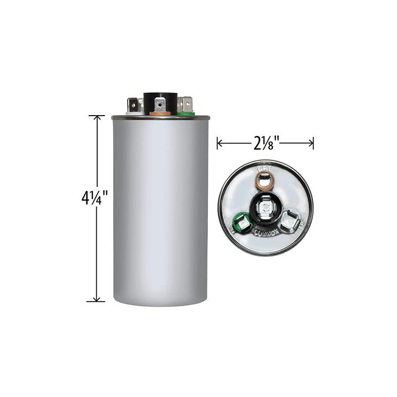 Goodman CAP050450440CT Replacement - 45 + 5 uf/Mfd 370/440 VAC