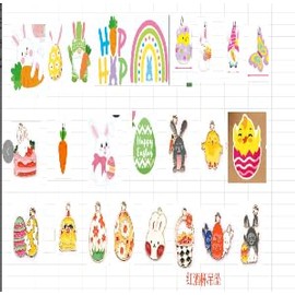 JUNEBRUSHS 24Pcs Easter Wine Charms, Easter Wine Glass Charms for Stem Glasses, Wine Glass Charms Drink Marker Tags for Easter Wine Party Ornaments