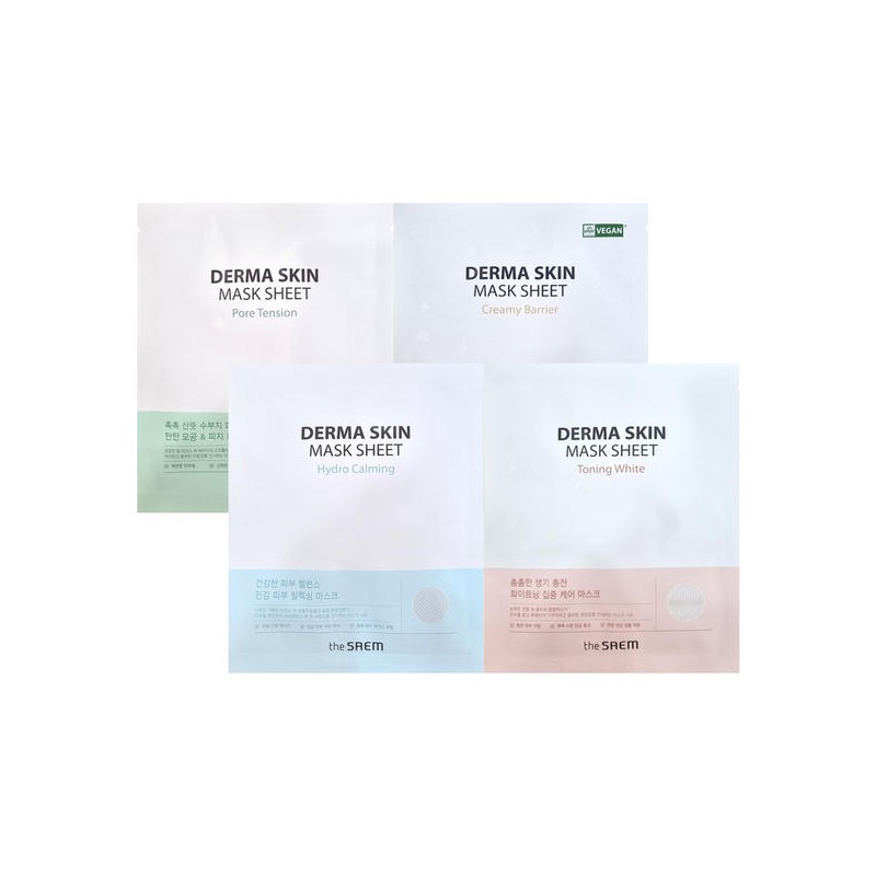 The Saem 더샘 더마 스킨 마스크 시트(4Type) 보습케어 [02_토닝화이트(25ml)] The