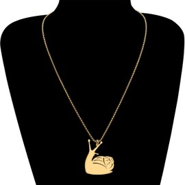 DALANE Stainless Steel Novelty Snail Necklace 18K Gold Plated Pendant Animals Jewelry Gifts for Women Girls Charms (18K Gold Plated)