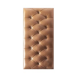Partslety Anti-Collision Wall Padded, 3D Anti-Collision Wall Padding for Kids, Peel and Stick Headboard Self Adhesive Upholstered Headboard Panels Decor for Nursery Bedroom Coffee 27.56x13.79x0.51in