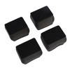 20 Pcs Chair Leg Floor Protector Rectangular Transparent Black Felt