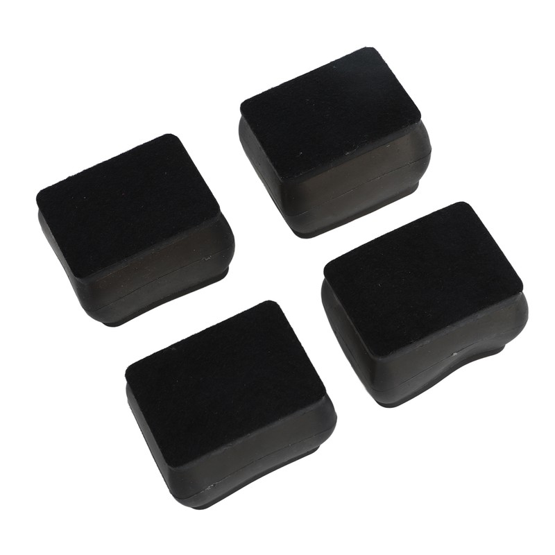 20 Pcs Chair Leg Floor Protector Rectangular Transparent Black Felt