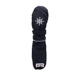 L-Bow Kids Snowflake Cold Weather Waterproof Elbow Length Mittens (Toddler 2-4 Yrs, Black)