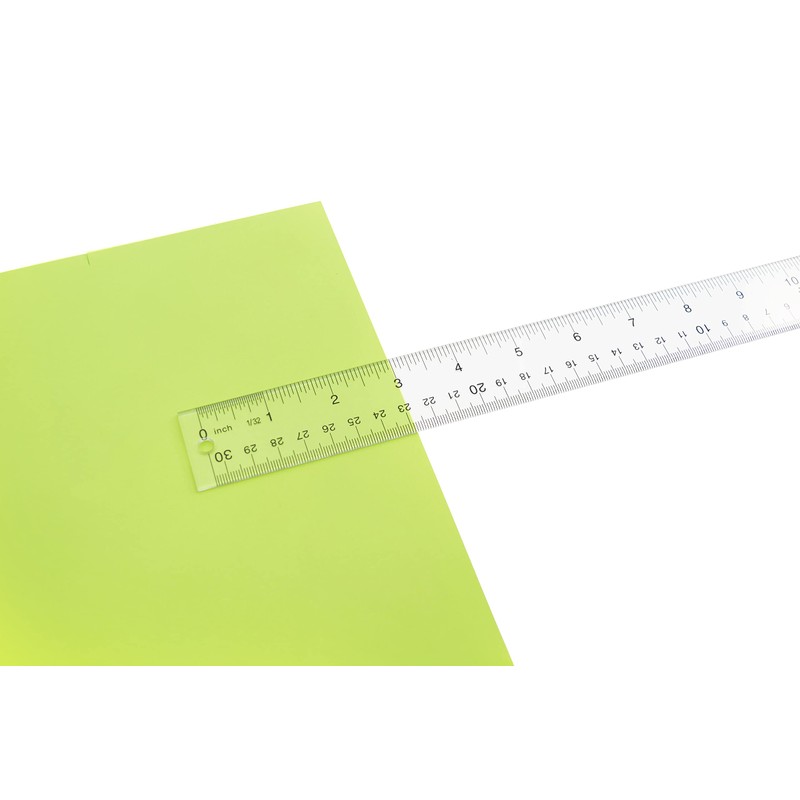 Westcott Acrylic Clear Ruler, Easy-to-Read Markings, Scratch-Resistant Design, Raised Beveled