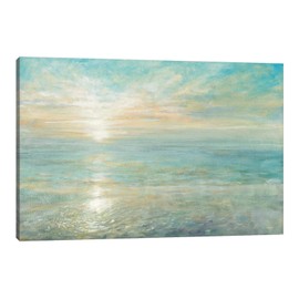 TIMUBA Beach Wall Art, Abstract Bathroom Wall Art, Canvas Art Pictures for Bathroom Wall Decoration, Bathroom Pictures Wall Decor, Ocean Sunset Pictures for Living Room Wall Decor 12x18 Inches