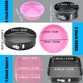 ARNISION Springform Pan Set, Nonstick Springform Pan Cheesecake Pan Removable Bottom, Leakproof Springform Pan Protector, 10 Pcs Parchment Paper liners (9INCH ROUND)