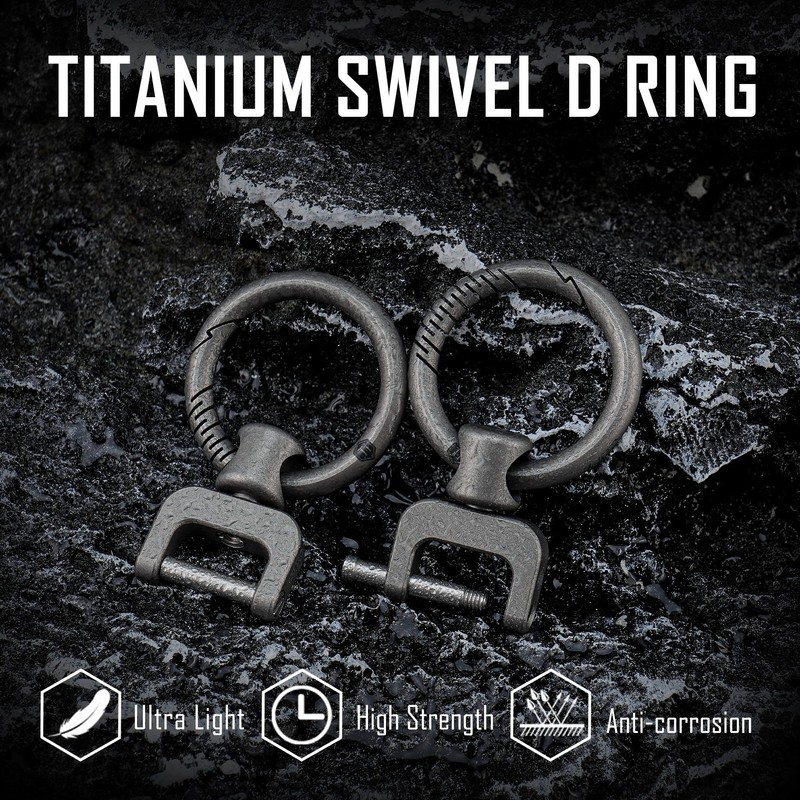 KeyUnity KA36M Titanium Side Print Keychain, Minimalist Split Key Chain