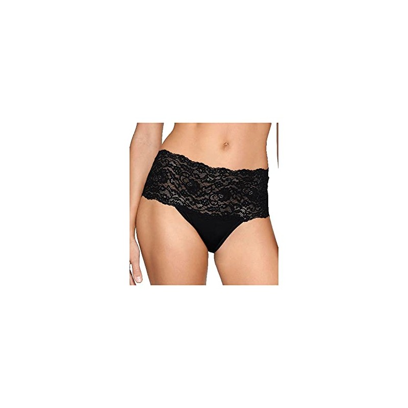 Hanky Panky Women's Silky Skin High Rise Panty, Black, Small