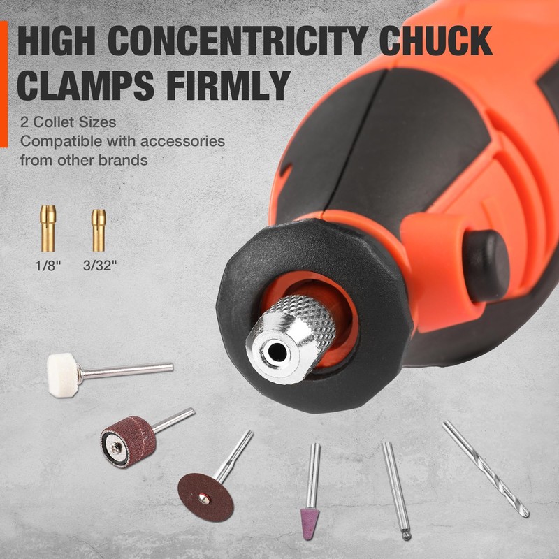 ValueMax Power Rotary Tool Kit, Keyless Chuck, Variable Speed Corded