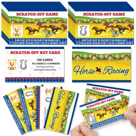 JULMELON 101 Pcs Kentucky Horse Derby Party Games Scratch Off Cards, Horse Racing Derby Scratch Off Tickets Derby Betting Cards Derby Party Fortune Games for Adults Derby Horse Race Party Supplies