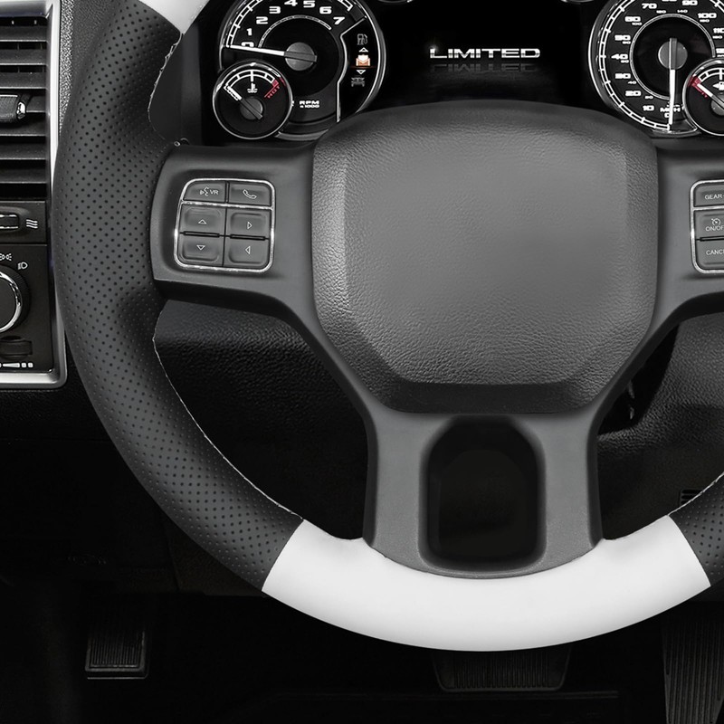 MEWANT Dodge RAM DIY Stitching Steering Wheel Cover Wrap for
