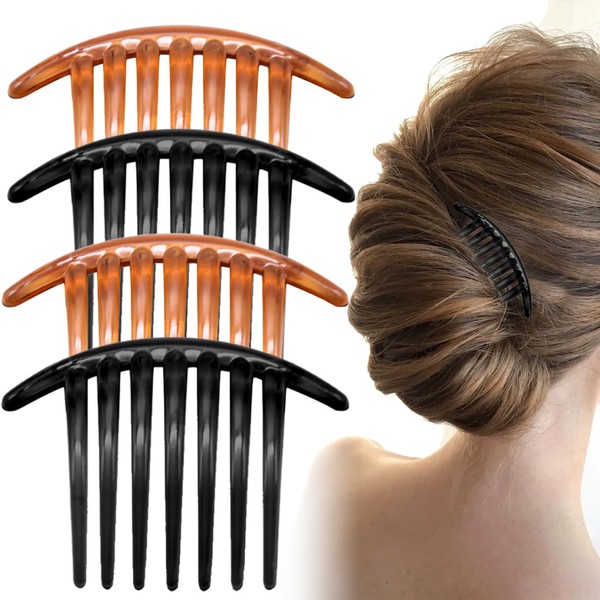 4 Stück Haarspange Kämme Seitenkämme Steckkamm Acryl Seitenkamm Einsteckkamm Frauen