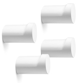 bsdonte Wood Wall Hooks, 4 Pack White Decorative Coat Hooks Wall Mounted, Modern Hat Hooks Heavy Duty Entryway Wall Hangers for Hanging Purse, Towels, Clothes, Backpack