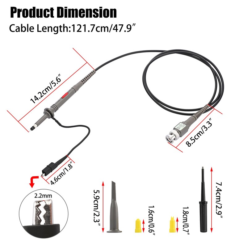 Sumnacon 4Pcs 100 MHz 600V DC High Sensitivity Oscilloscope Clip