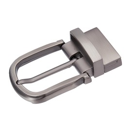 NICENEEDED Silver Reversible Belt Buckles, Replacement Classic Business Belts buckle, Alloy Clamp Men's Belt Clamp Repair Kit Leather Craft Accessories