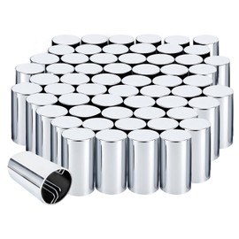 Lug Nut Cover ABS Chrome Plastic Cylinder Nut Cover, Push-On fit Hub Piloted Wheels, 33mm x 3-1/2", Complete Axle Cover Kits, Lug Nut Covers for Semi Trucks Trailers (60 PCS), Silver