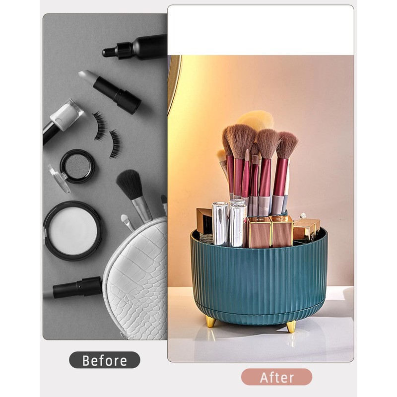 Nuangoo Cosmetic Make Up Organiser, 360° Rotating Brush Organiser, Cosmetic