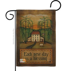 Each New Day Burlap Garden Flag Country Living Primitive Farm Western Barn American Rustic Cowboy Rural Ranch Small Decorative Gift Yard House Banner Double-Sided Made In USA 13 X 18.5