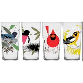 Charley Harper Bird Glasses III (Set of 4)