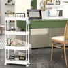 SPACEKEEPER Slim Rolling Storage Cart 4 Tier Bathroom Organizer Mobile