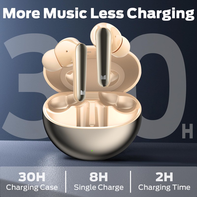 Monster N-Lite 203 AirLinks Wireless Earbuds, Bluetooth 5.3 Headphones HiFi