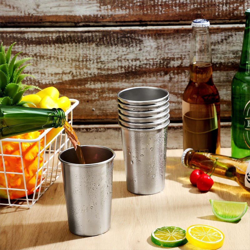 Meanplan 50 Pcs 8.8 Oz Stainless Steel Cups Bulk Small
