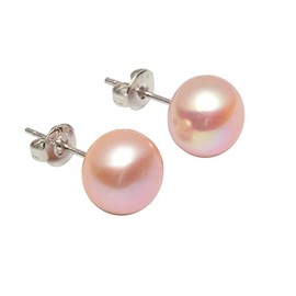 Huge Tomato 6 8 10mm Freshwater Pearl Stud Earrings Real Pearl Stud 4 Colors Available