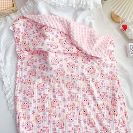Baby Throw Blanket Dotted Breathable Super Soft Cotton Throw Blanket for Boys Girls Sleeping 80 X 110cm Type 2