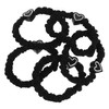 TOVINANNA 5pcs Thick Elastic Hair Ties with Heart Design for
