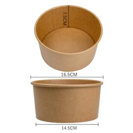 LESIBAG Large Paper Bowls - Disposable Salad Bowls with Lid Takeaway Food Containers for Hot/Cold Food 15 Sets (45 OZ)