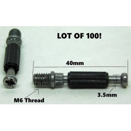 Hettich 100 PCS! Furniture Connector Fittings 40mm (1-5/8") Threaded Dowels for Cam LD
