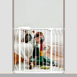 Vothco Walk Through Baby Gate 29-38.5 Inch Wide for Stairs Tension Pet Dog Gates Indoor for Doorways No Drilling Pressure Mounted Pet Gates for Kids