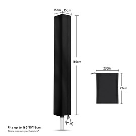 Raweao Clothes Dryer Cover Umbrella Waterproof Cover for Clothes Airer Brabantia with Zipper, 420D Oxford Windproof Clothes Airer (160 x 15 x 15 cm)