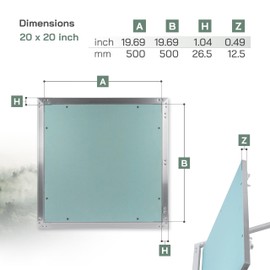Vent Systems 20" x 20" Inch Access Panel - Drywall Wall Electrical Plumbing Cover Plate - Ceiling Wall Mount Drywall Access Panel - Metal Crawl Space Door for Home Garage Basement Attic