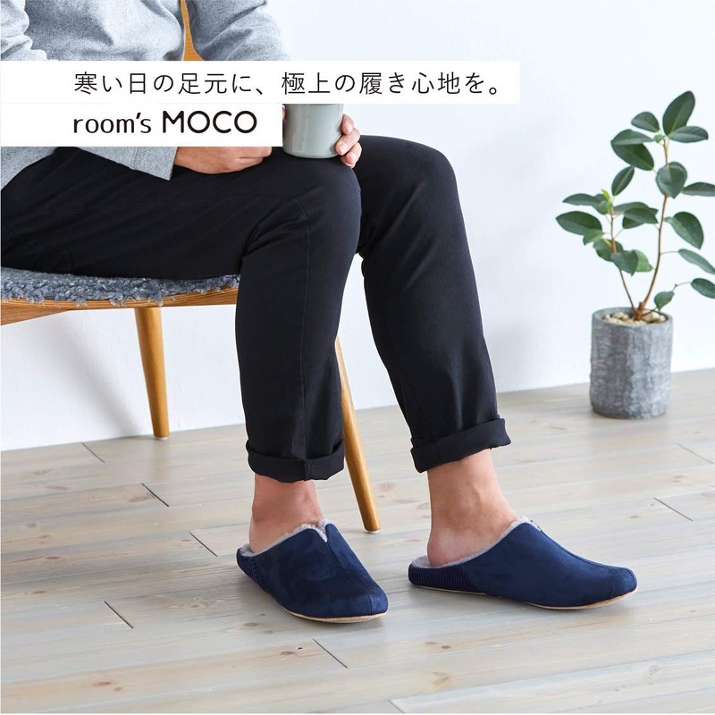 Frontier Room's MOCO Slippers, Navy, Size M, US Men's Size
