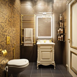 SaniteModar LED Bathroom Mirror 36 x 28 inch, Front + Backlit Light Led Mirror, Dimmable 3 Colors Led Mirror, Anti Fog Waterproof Bathroom Mirror, Wall Mounted Mirror with Touch, Horizontal/Vertical…