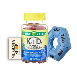 Spring Valley K2 + D3 Vegetarian Gummy Supplement, 60 Count (Pack of 01) + Me Gustas Sticker